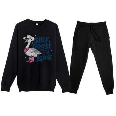 Silly Goose On The Loose Premium Crewneck Sweatsuit Set