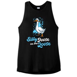 Silly Goose On The Loose Funny Duck Animal Hunter Gift Ladies PosiCharge Tri-Blend Wicking Tank