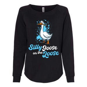 Silly Goose On The Loose Funny Duck Animal Hunter Gift Womens California Wash Sweatshirt