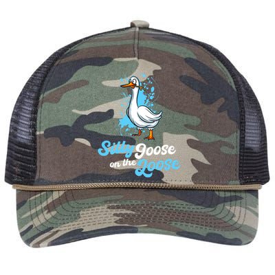 Silly Goose On The Loose Funny Duck Animal Hunter Gift Retro Rope Trucker Hat Cap