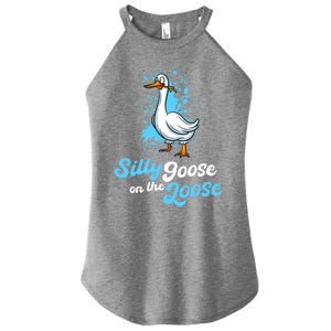 Silly Goose On The Loose Funny Duck Animal Hunter Gift Women's Perfect Tri Rocker Tank