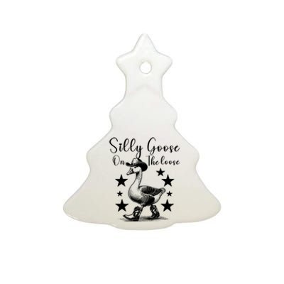 Silly Goose On The Loose Ceramic Tree Ornament