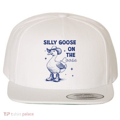 Silly Goose On The Loose Animal Funny Saying Wool Snapback Cap