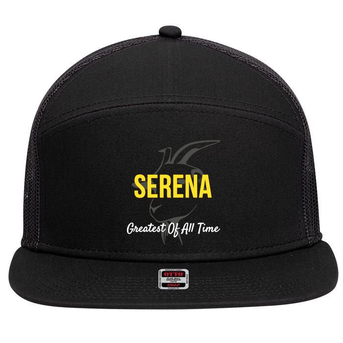 Serena Greatest Of All Time GOAT Serena Williams Professional Tennis Player 7 Panel Mesh Trucker Snapback Hat