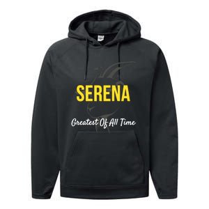 Serena Greatest Of All Time GOAT Serena Williams Professional Tennis Player Performance Fleece Hoodie