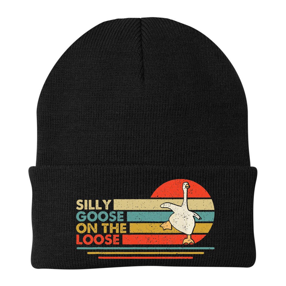 Silly Goose On The Loose Funny Silly Goose Honk University Beanie