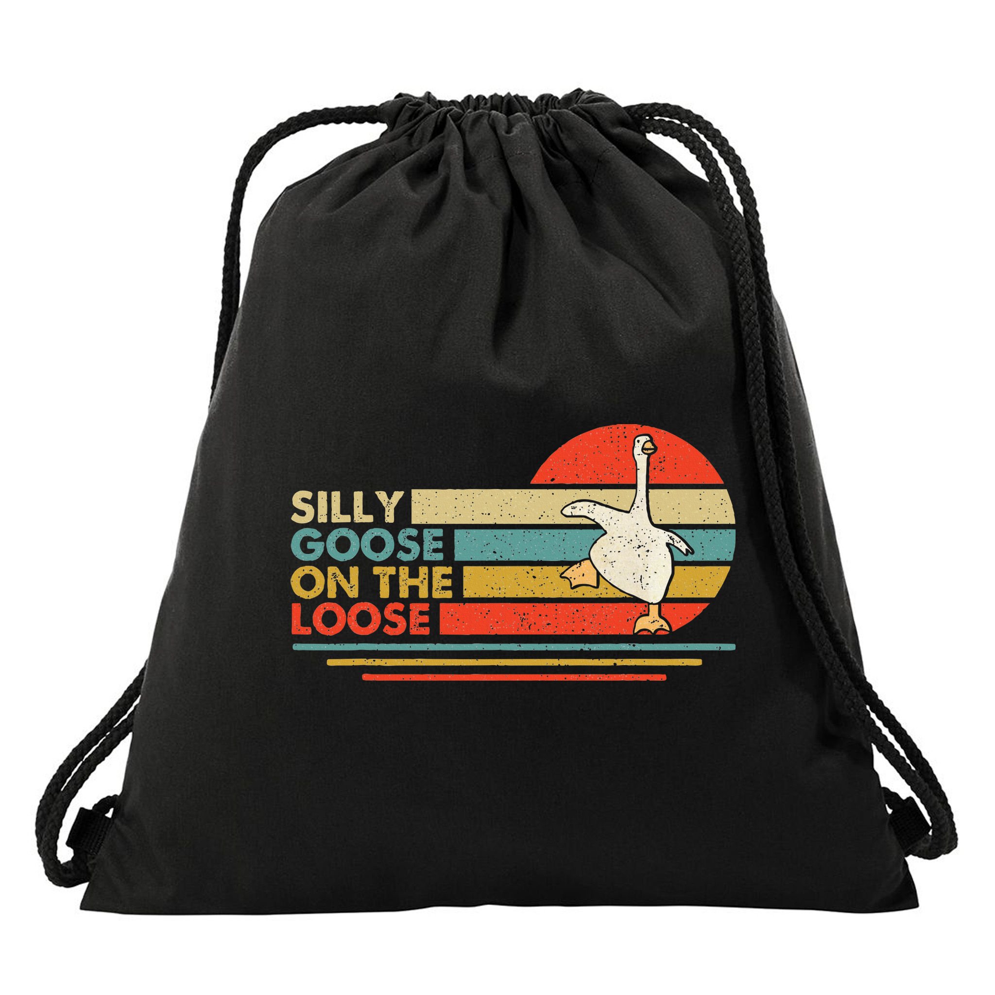 Silly Goose On The Loose Funny Silly Goose Honk University Drawstring Bag