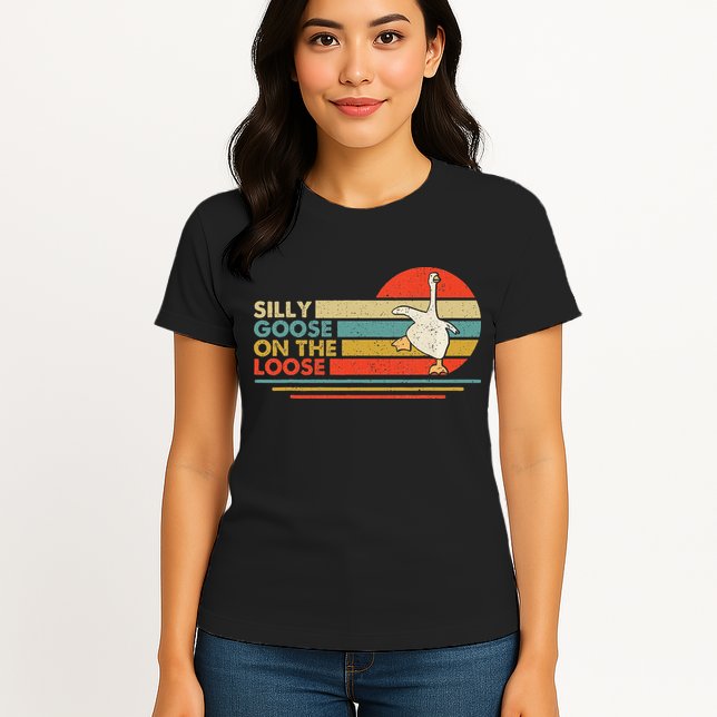 Silly Goose On The Loose Funny Silly Goose Honk University Womens T-Shirt