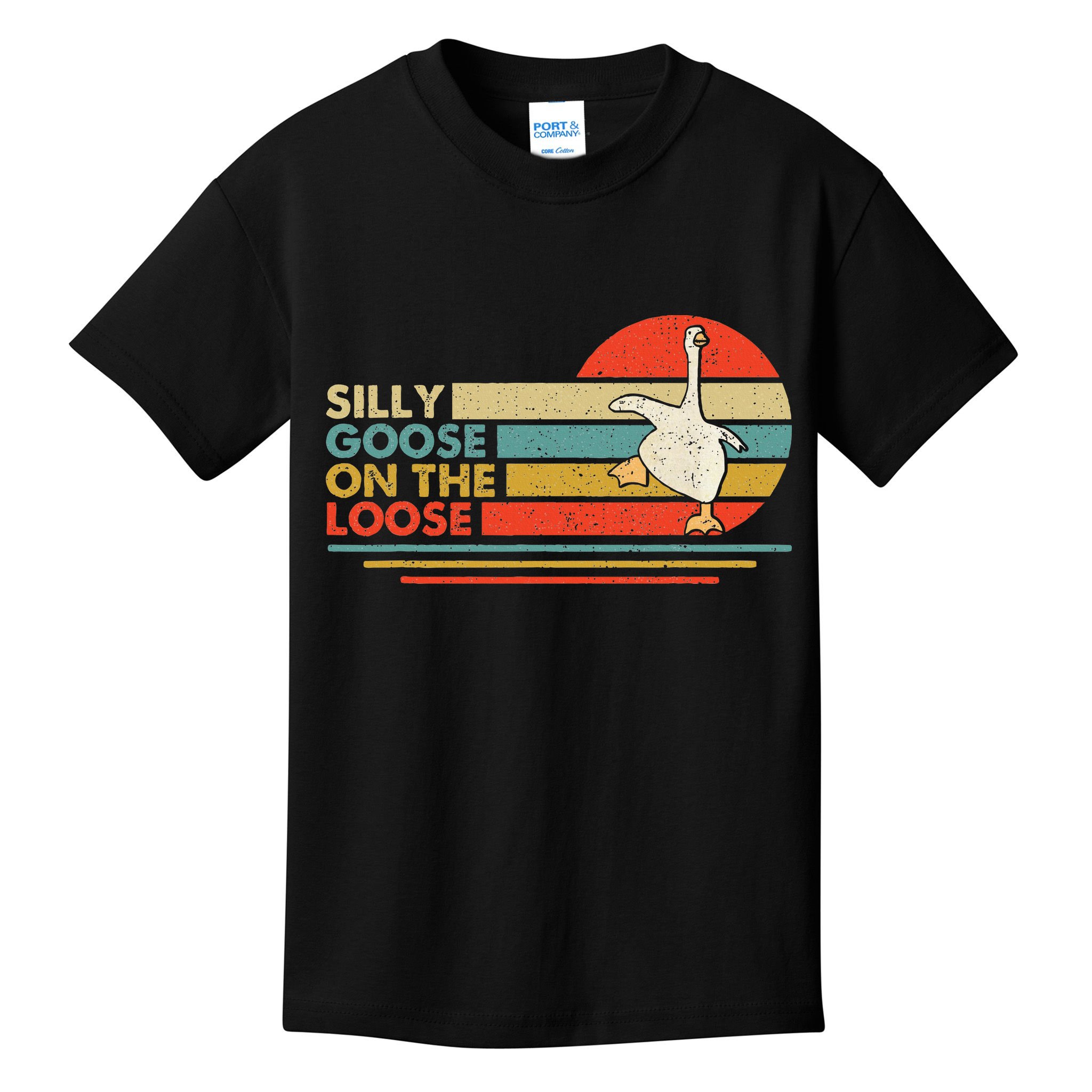 Silly Goose On The Loose Funny Silly Goose Honk University Kids T-Shirt