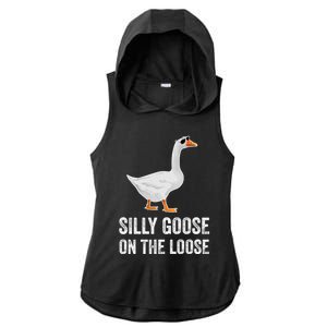 Silly Goose On The Loose Funny Goose Ladies PosiCharge Tri-Blend Wicking Draft Hoodie Tank