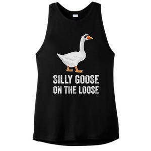 Silly Goose On The Loose Funny Goose Ladies PosiCharge Tri-Blend Wicking Tank