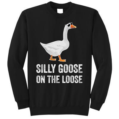 Silly Goose On The Loose Funny Goose Sweatshirt