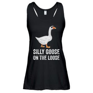 Silly Goose On The Loose Funny Goose Ladies Essential Flowy Tank