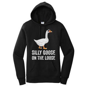 Silly Goose On The Loose Funny Goose Women's Pullover Hoodie