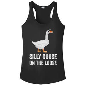 Silly Goose On The Loose Funny Goose Ladies PosiCharge Competitor Racerback Tank