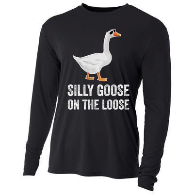 Silly Goose On The Loose Funny Goose Cooling Performance Long Sleeve Crew