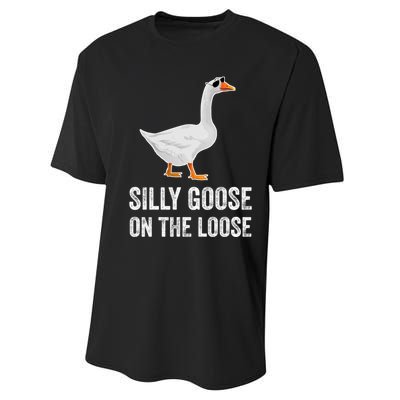 Silly Goose On The Loose Funny Goose Performance Sprint T-Shirt