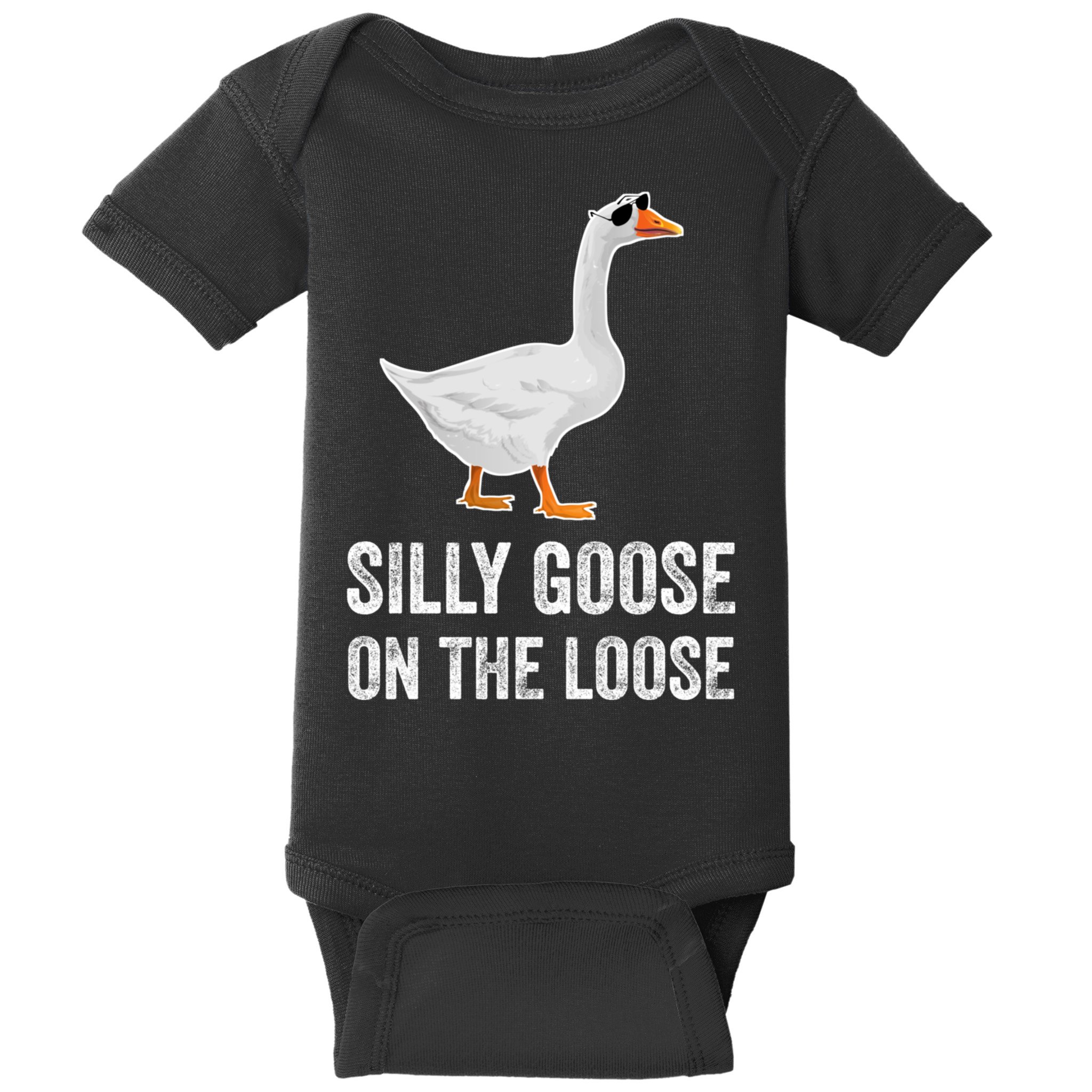 Silly Goose On The Loose Funny Goose Baby Bodysuit