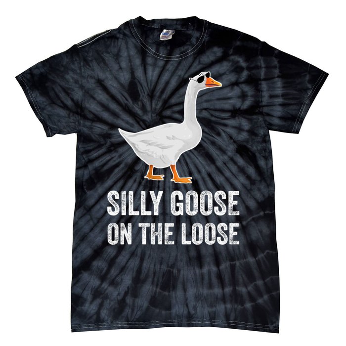 Silly Goose On The Loose Funny Goose Tie-Dye T-Shirt