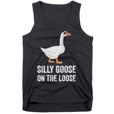 Silly Goose On The Loose Funny Goose Tank Top