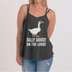 Silly Goose On The Loose Funny Goose Women's Strappy Tank