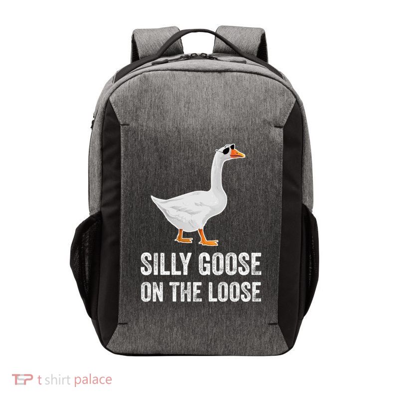 Silly Goose On The Loose Funny Goose Vector Backpack