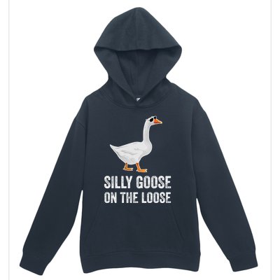 Silly Goose On The Loose Funny Goose Urban Pullover Hoodie