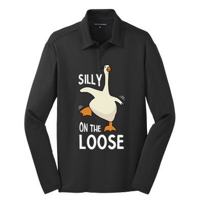 Silly Goose On The Loose Silk Touch Performance Long Sleeve Polo