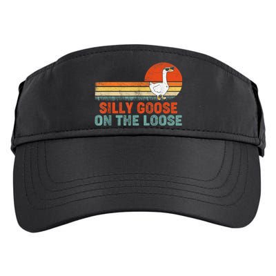 Silly Goose On The Loose Vintage Retro Sunset Adult Drive Performance Visor