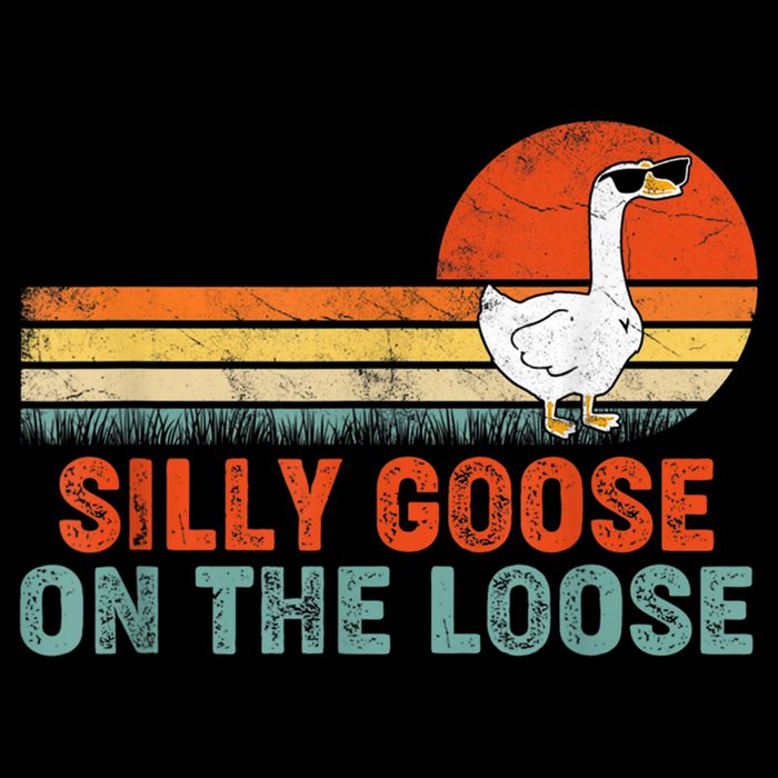 Silly Goose On The Loose Vintage Retro Sunset Tank Top