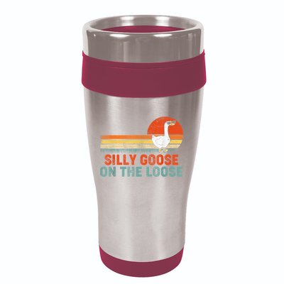 Silly Goose On The Loose Vintage Retro Sunset 16oz Travel Tumbler