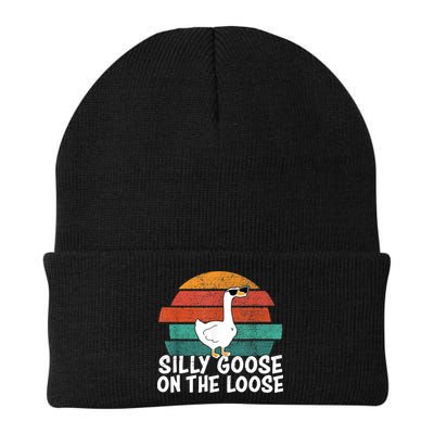 Silly Goose On The Loose Vintage Retro Sunset Beanie
