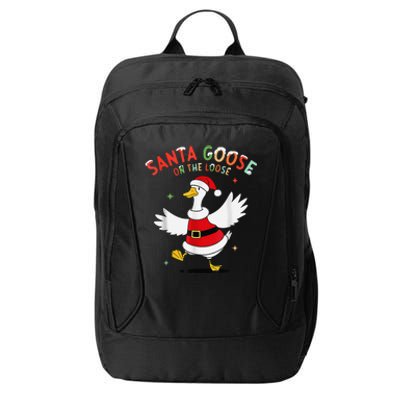 Santa Goose On The Loose Funny Goose Sarcastic Christmas City Backpack