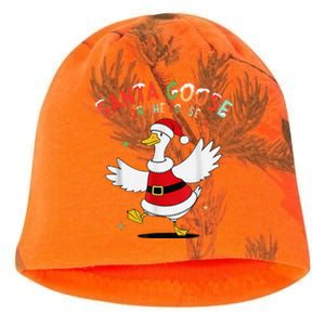 Santa Goose On The Loose Funny Goose Sarcastic Christmas Kati - Camo Knit Beanie