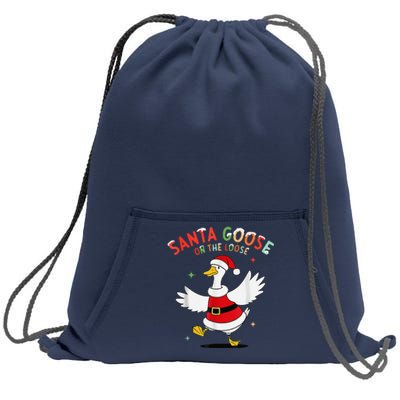 Santa Goose On The Loose Funny Goose Sarcastic Christmas Sweatshirt Cinch Pack Bag