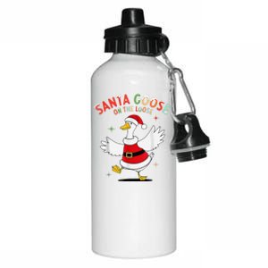 Santa Goose On The Loose Funny Goose Sarcastic Christmas Aluminum Water Bottle