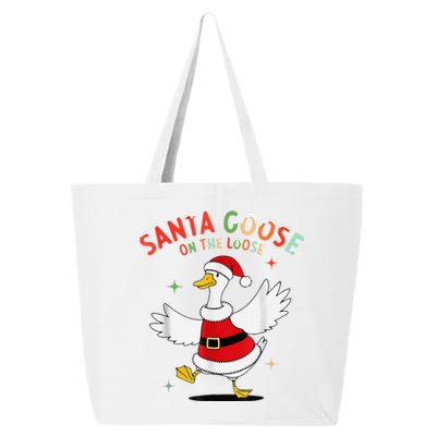 Santa Goose On The Loose Funny Goose Sarcastic Christmas 25L Jumbo Tote