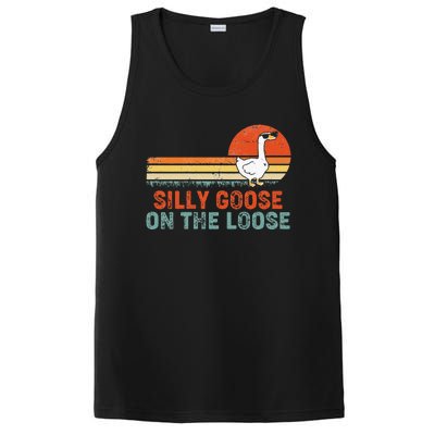 Silly Goose On The Loose Funny Vintage Silliest Goose PosiCharge Competitor Tank