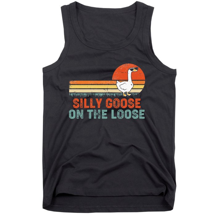 Silly Goose On The Loose Funny Vintage Silliest Goose Tank Top