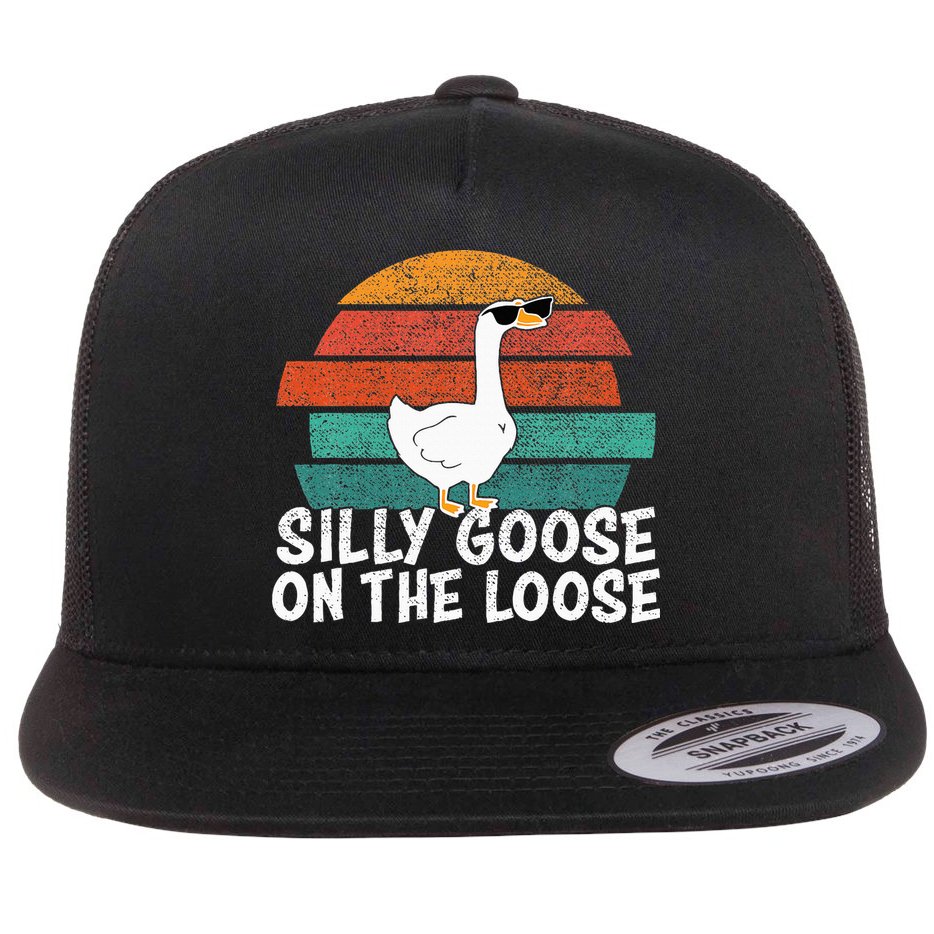 Silly Goose On The Loose Flat Bill Trucker Hat
