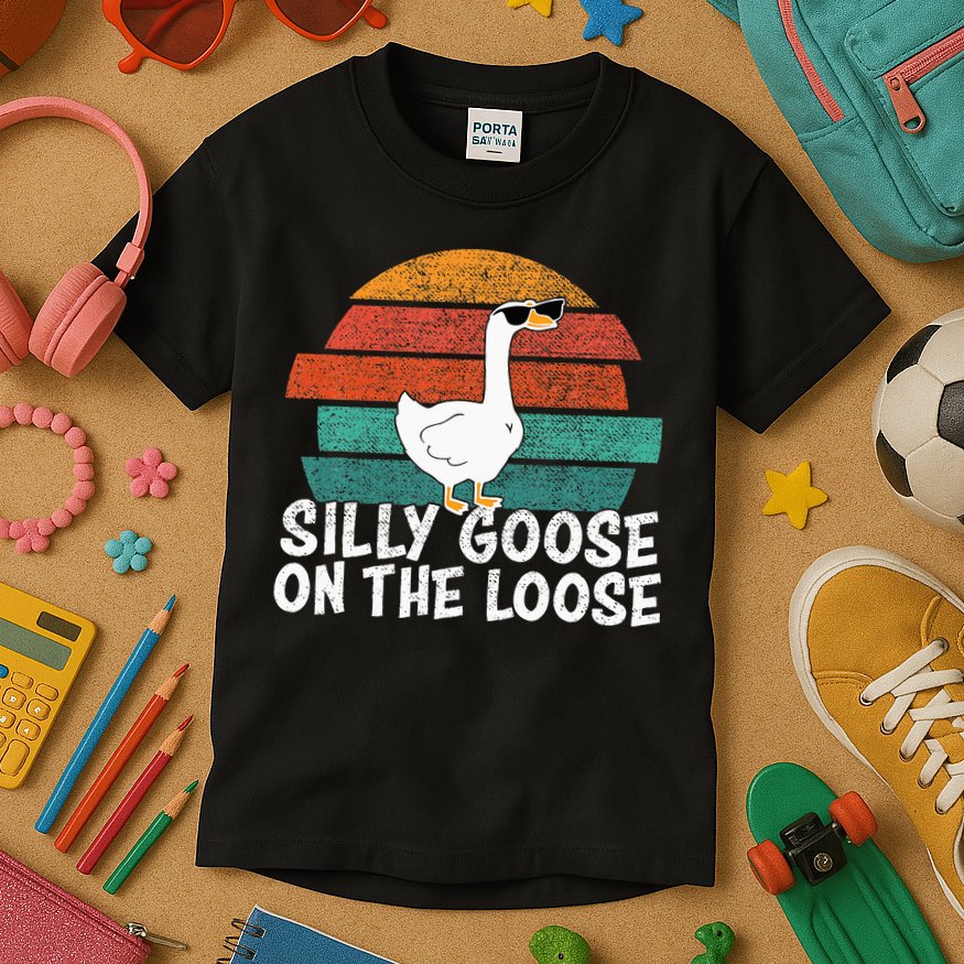 Silly Goose On The Loose Kids T-Shirt