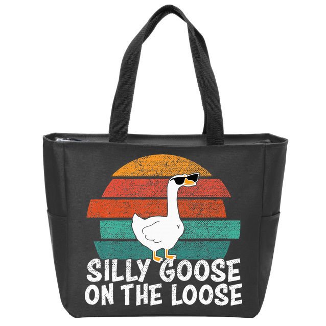 Silly Goose On The Loose Zip Tote Bag