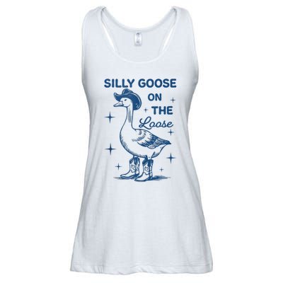 Silly Goose On The Loose Ladies Essential Flowy Tank