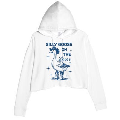 Silly Goose On The Loose Crop Fleece Hoodie