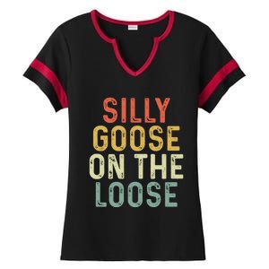 Silly Goose On The Loose Retro Ladies Halftime Notch Neck Tee