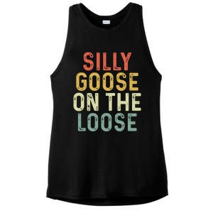 Silly Goose On The Loose Retro Ladies PosiCharge Tri-Blend Wicking Tank