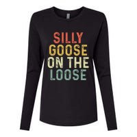 Silly Goose On The Loose Retro Womens Cotton Relaxed Long Sleeve T-Shirt