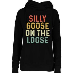 Silly Goose On The Loose Retro Womens Funnel Neck Pullover Hood