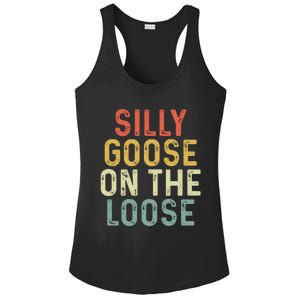 Silly Goose On The Loose Retro Ladies PosiCharge Competitor Racerback Tank