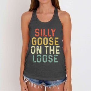 Silly Goose On The Loose Retro Women's Knotted Racerback Tank